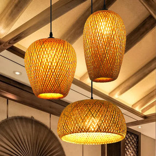 Horten - Natural Handwoven Bamboo Lantern Light Pendant
