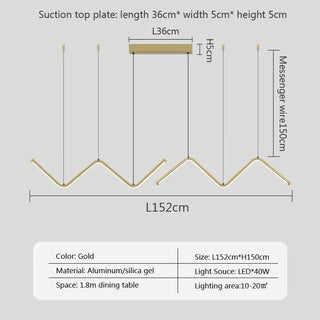 Alma - Angled LED Hanging Smart Ceiling Light Chandelier