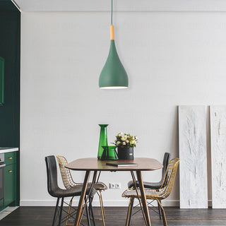 Simon - Modern Teardrop Wood Hanging Nordic Ceiling Pendant Light