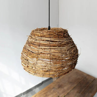 Malorie - Wicker Rattan Round Pendant Ceiling Light