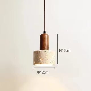 Navarre - Japanese Minimalist Walnut Brown Marble Hanging Pendant Ceiling Light