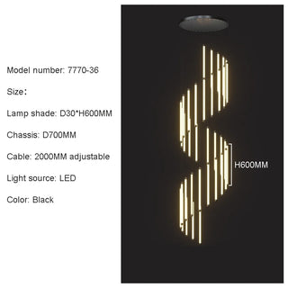 Gael - Modern Long Bar LED Ceiling Chandelier