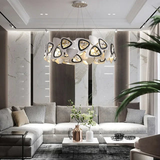 Regel - Round Silver Leaf Hanging Ceiling Light