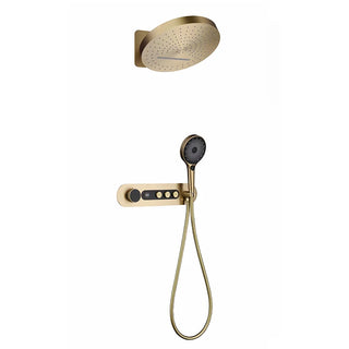 Ophelie - Digital Brushed Gold Shower System with Temperature Display Rainfall Head