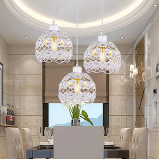 Cassi - Round Flower Hanging Crystal Pendant Ceiling Light