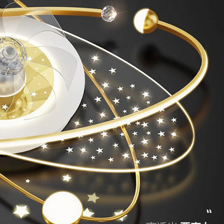 Isfara - New Nordic Stars Sky Ceiling Fan Light Modern Shaking Head Fan Lamp