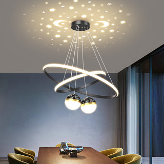 Camillie  - Feather Round Hanging Ceiling Chandelier