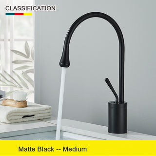 Swan - 360° Swivel Basin Faucet, Water Drop Design, Single Handle, Chrome Finish, Brass Material