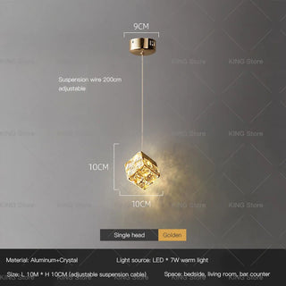 Sylvester - Crystal Square Box Gold Ceiling Chandelier