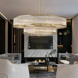 Lunaria - Luxury Suspension Luminary Round & Linear  Crystal Chandelier