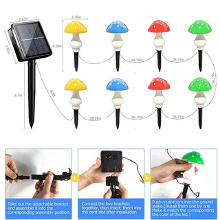 Rea - Solar Mushroom Multicolour Garden Light
