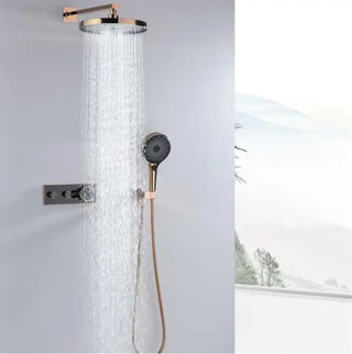 Hades - Gold Thermostatic Shower Set with Digital Display and Dual Handle Controls