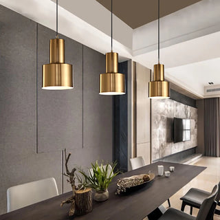 Tulagi - Modern Industrial Gold Round Hanging Pendant Ceiling Light