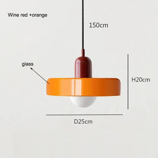 Rafal - Modern Retro Bauhus Glass Hanging Round Pendant Ceiling Light