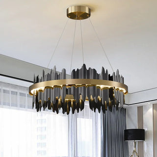 Vergina - Circular Hanging Gold Modern Chandelier Ceiling Light