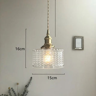 Millie Series - Coloured Patterned Glass Hanging Pendant Ceiling Light