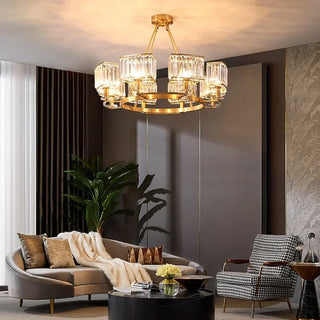 Hazel - Gold Crystal Round Hanging Chandelier