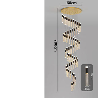 Dylan - Modern Sparkly LED Tube Ceiling Round Chandelier