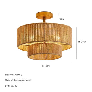 Florian - Rattan Wicker Pendant Ceiling Light Bohemian Style
