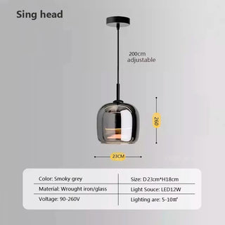 Daniel - Coloured Glass Round Hanging Pendant Ceiling Light