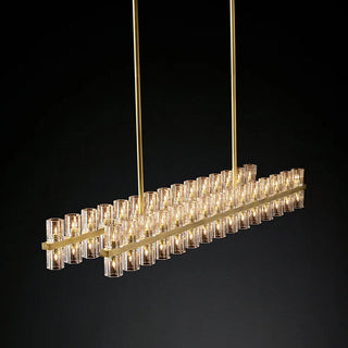 Harbie- Statement Gold Beam Cylindrical Up Down Hanging Chandelier