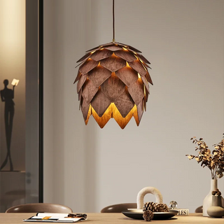 Star - Solid Wood Pine Cone Spiral Pendant Light