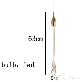 Hannah - Modern Spiral Teardrop with Liquid Ceiling Chandelier