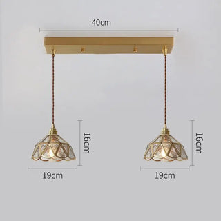 Nanterre - Nordic Glass Copper Tulip Hanging Pendant Ceiling Light