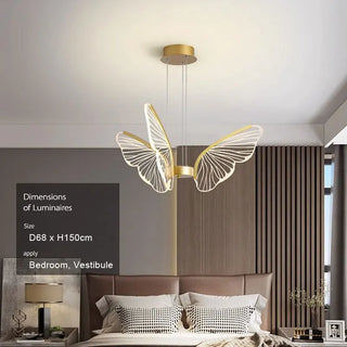 Damir - Gold LED Butterfly Wings Hanging Chandelier