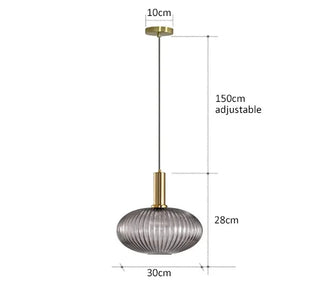 Kiara - Green Patterned Glass Hanging Pendant Ceiling Light