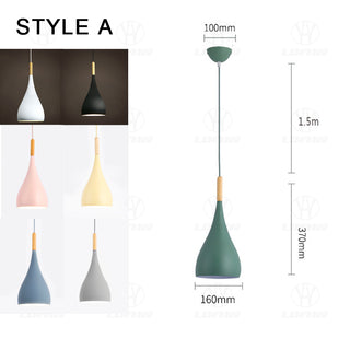 Simon - Modern Teardrop Wood Hanging Nordic Ceiling Pendant Light