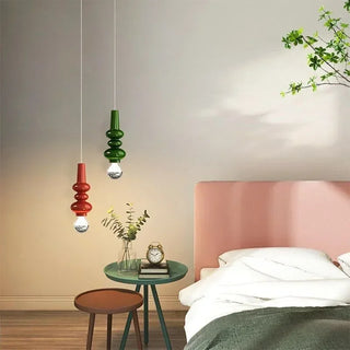 Caterpillar - Minimalist Abstract Coloured Tube Glass Adjustable Hanging Ceiling Light