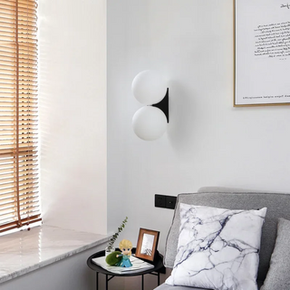 Eyre - Modern Minimalist White Milk Shade Circular Glass Ball Wall Light