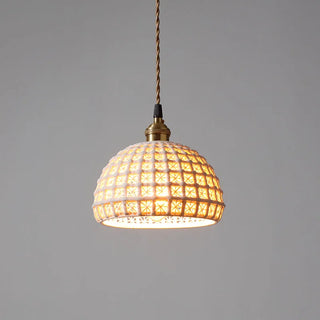 Lowrys - Patterned Ceramic Hanging Pendant Ceiling Light