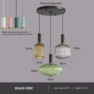 Kiara - Green Patterned Glass Hanging Pendant Ceiling Light