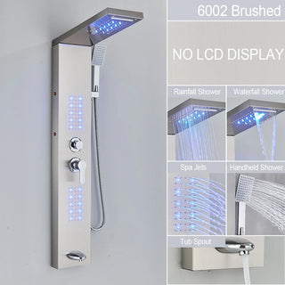 Evander - Bathroom Faucet Hot & Cold Rainfall Mixer Bathroom Shower Panel with LED Light