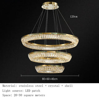 Lunaglow  - Elegant Crystal LED Ring Chandelier for Living & Dining Rooms