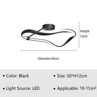 Mapire - Modern Twisted LED Wave Semi Flush Dimmable Ceiling Light