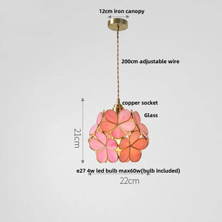 Madrid II - Tiffany Glass Nordic Flower Copper Hanging Pendant Light Fixture