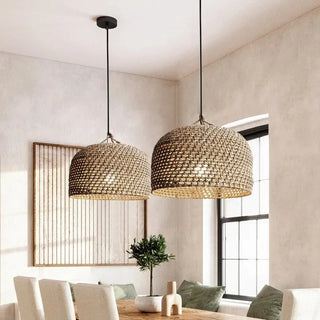 Rochelle - Wicker Rattan Pendant Ceiling Light Handmade Japanese Style
