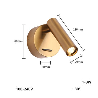 Charise - Recessed Sconce Lights 3W Warm White LED Reading Lamp Hotel Bedside Decor