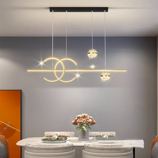 Minore - Minimalist Thin Beam Crystal Hanging Pendant Ceiling Light