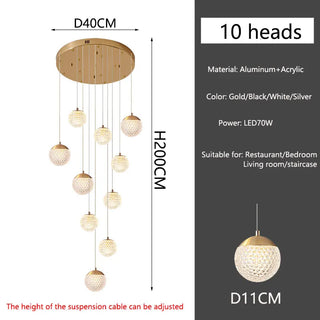 Heloisa - Spiral Hanging Ceiling Pendant Chandelier