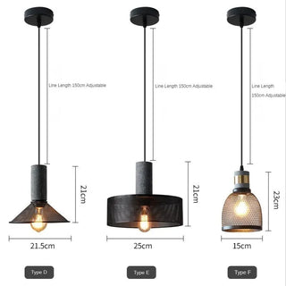 Pola - Industrial Modern Round Mesh Caged Hanging Cement Pendant Ceiling Light