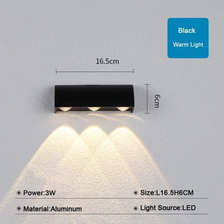 Romnea - Down Shinning Outdoor Wall Light 8W Waterproof