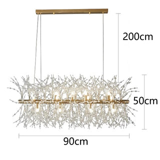 Acura - Dandelion Wire LED Rectangle Base Hanging Chandelier