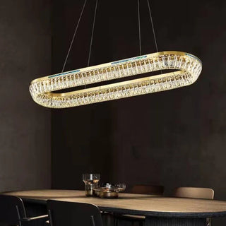 Lunaglow  - Elegant Crystal LED Ring Chandelier for Living & Dining Rooms