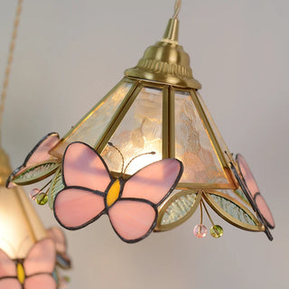 Humbug - Modern Pink Butterfly Glass  Pendant Lamp