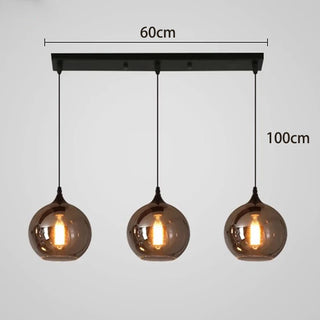 Florencia - Nordic Smoke Grey Glass Hanging Pendant Ceiling Light