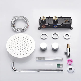 Daman - Dual Handle Wall Mounted Modern Rainfall Shower Set